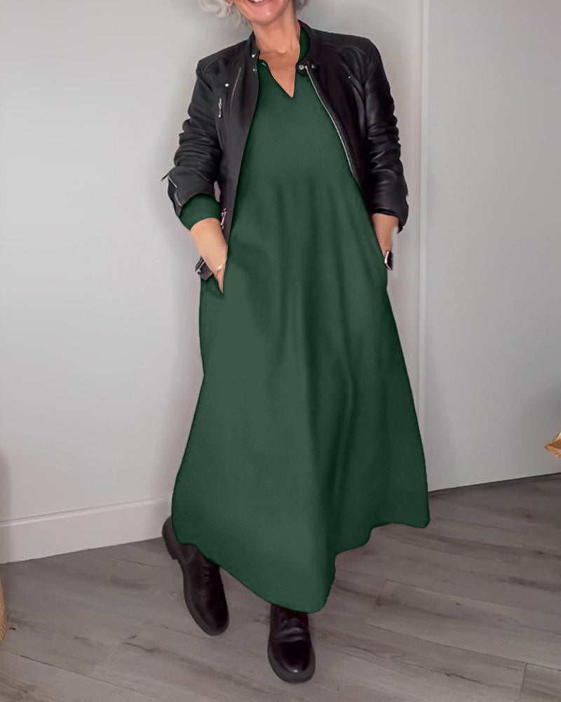 AD | Elegant lång Alana-klänning med fickor