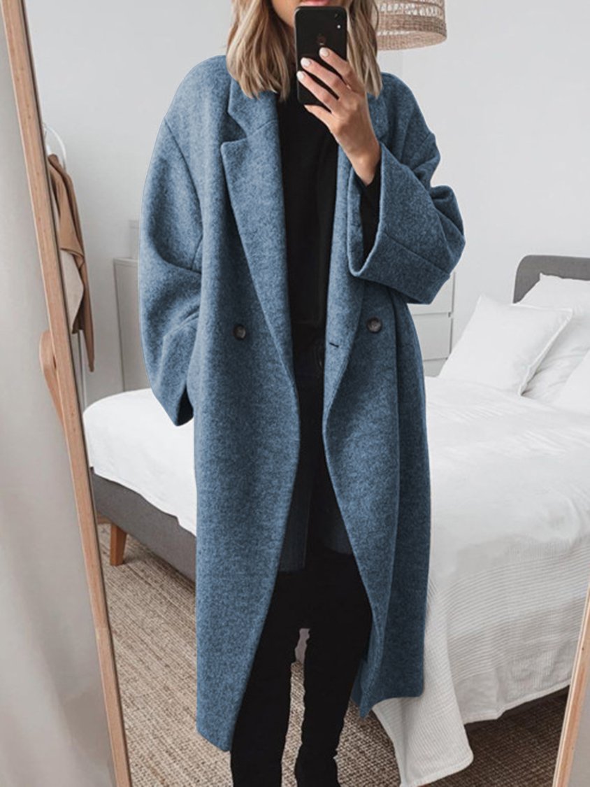 AD | Lång oversized kappa i ullblandning
