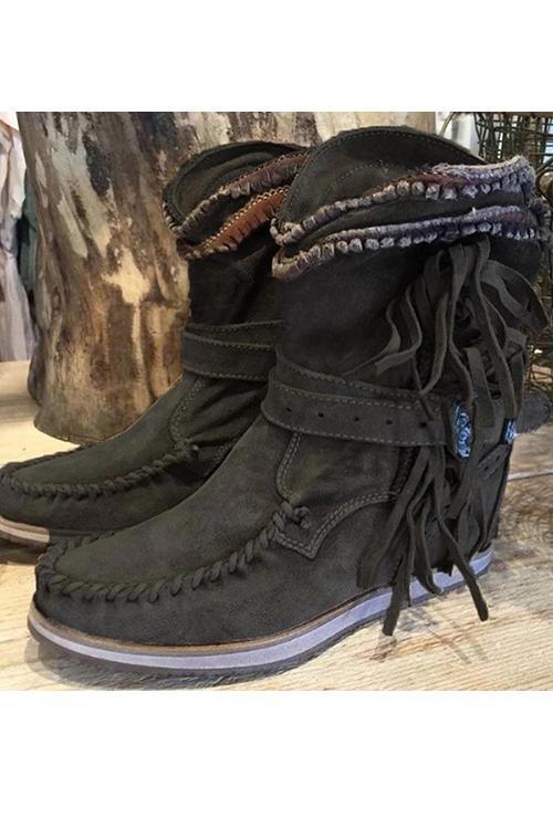 AD | Moccasinboots i mocka med fransar