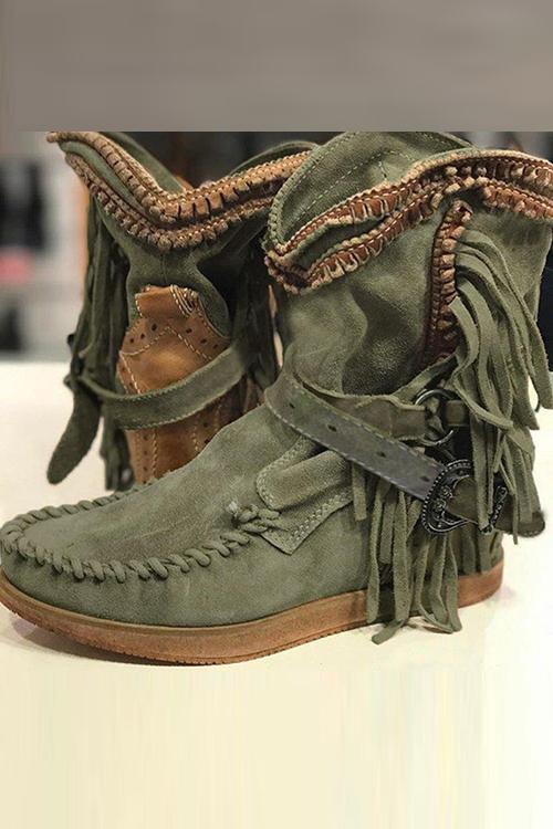 AD | Moccasinboots i mocka med fransar
