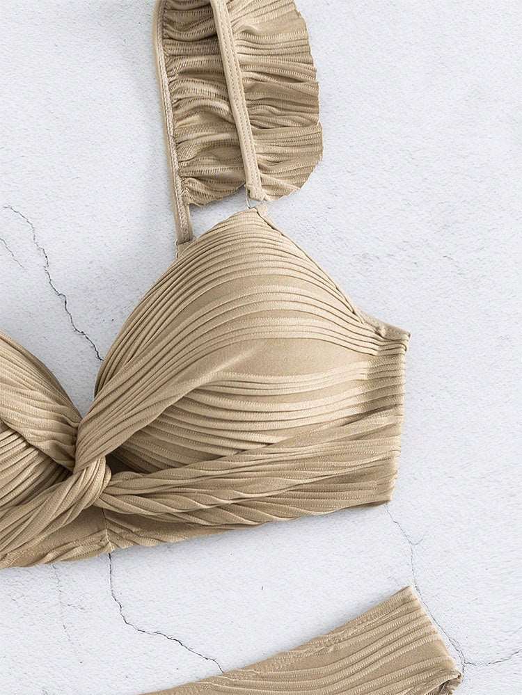 AD | Enfärgad bikini med volanger för dam i 2 färger S-XL