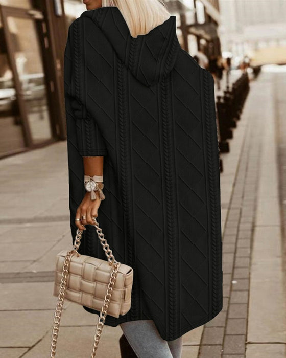 AD | Stickad cardigan med huva