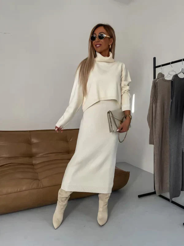 AD | Klänning med matchande turtleneck-jumper