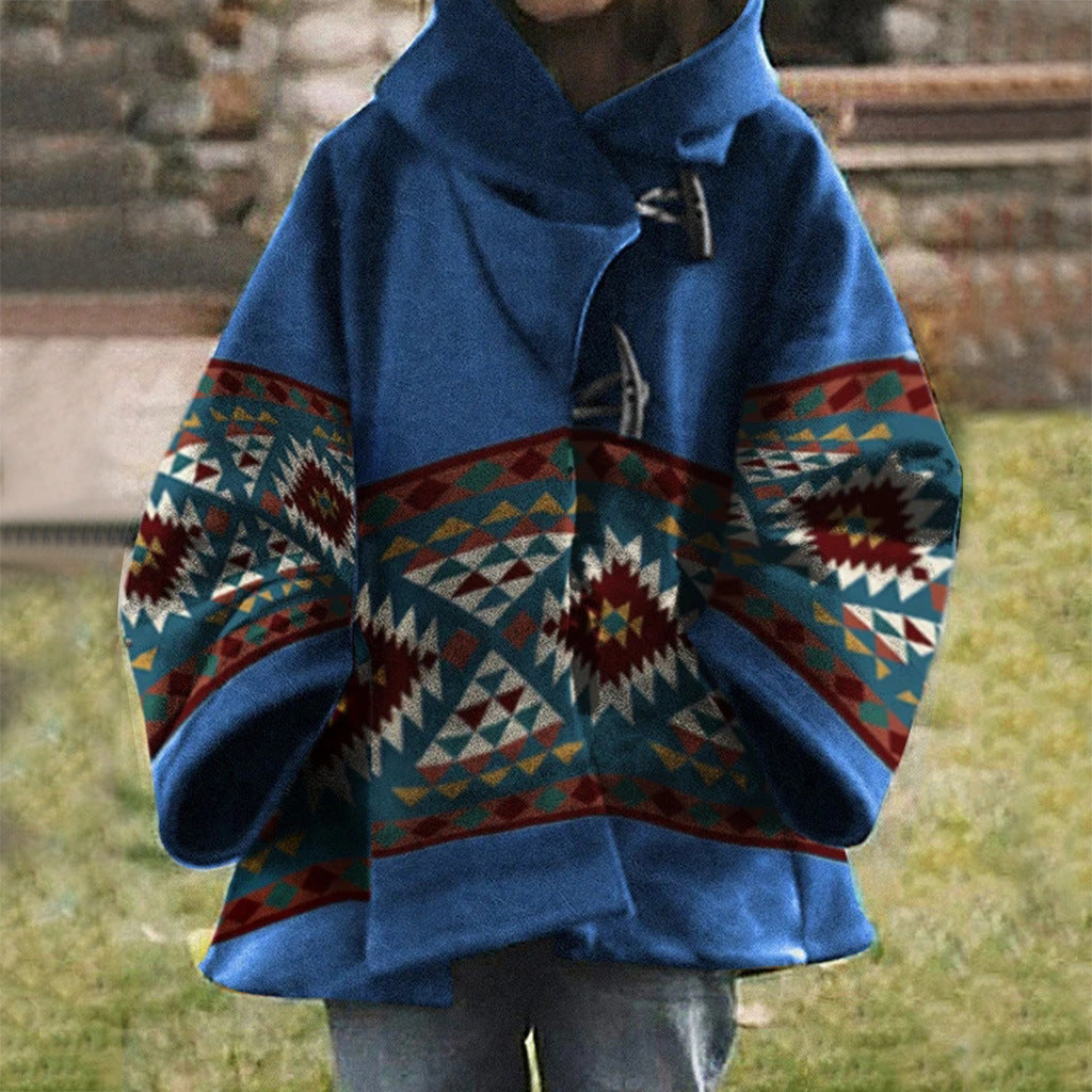 AD | Boho tribal-mönstrad kappa med huva
