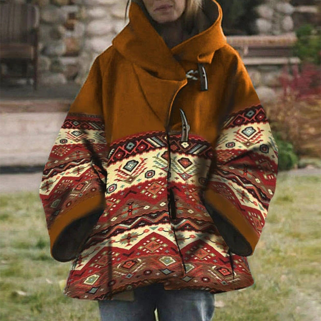 AD | Boho tribal-mönstrad kappa med huva