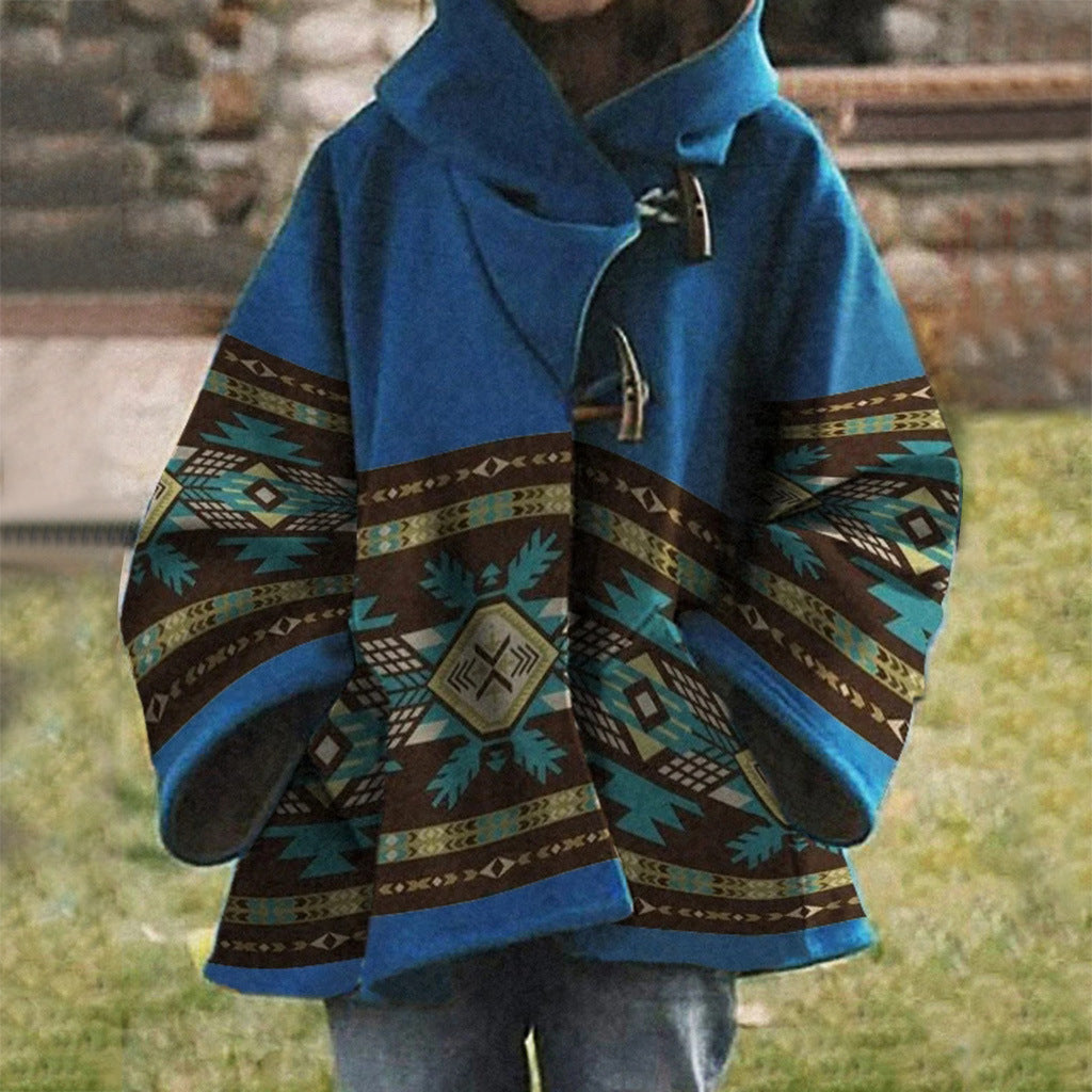 AD | Boho tribal-mönstrad kappa med huva