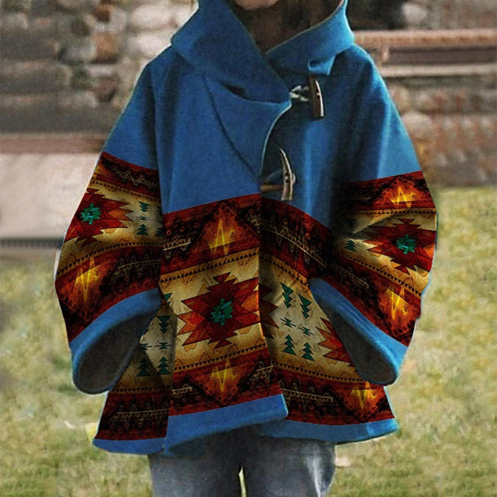 AD | Boho tribal-mönstrad kappa med huva