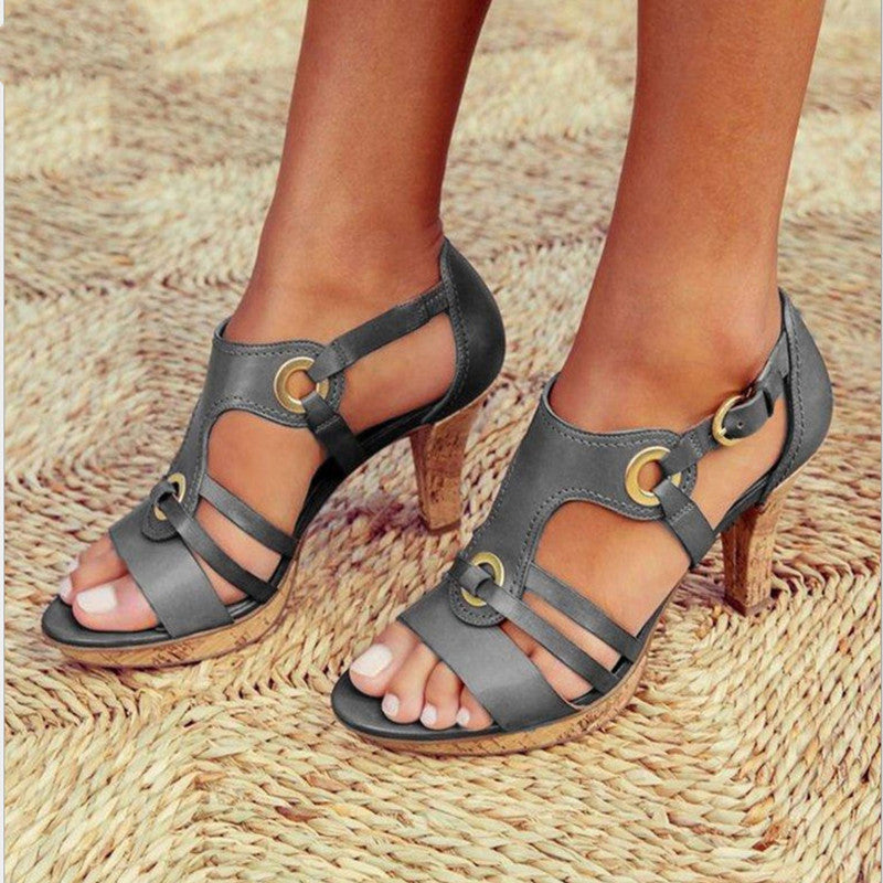 AD | | Bekväma sandaler med höga klackar