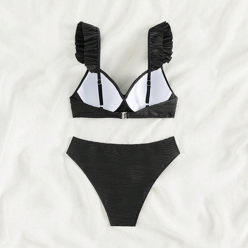 AD | Enfärgad bikini med volanger för dam i 2 färger S-XL