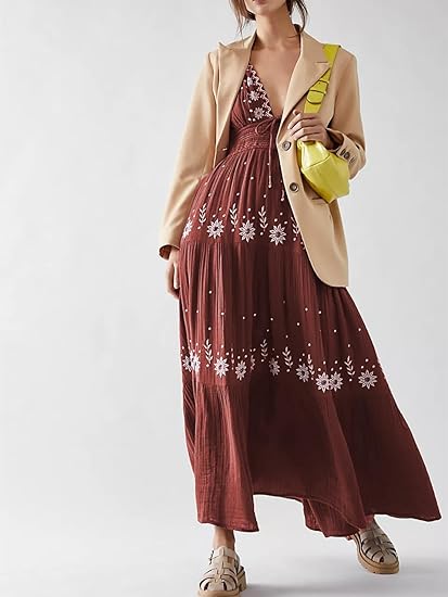 AD | Bohème broderad maxiklänning