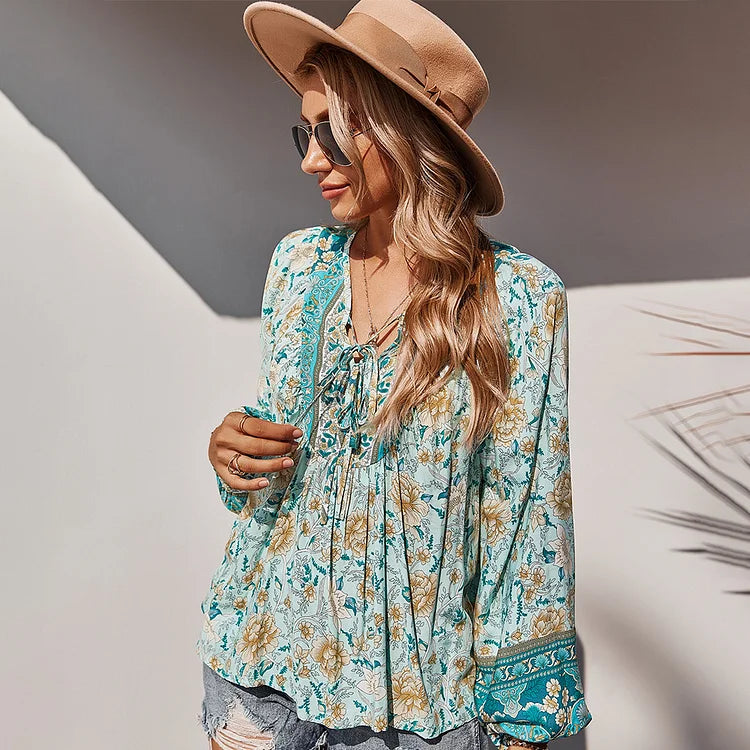 AD | Fashionabel boho blus med lång ärm