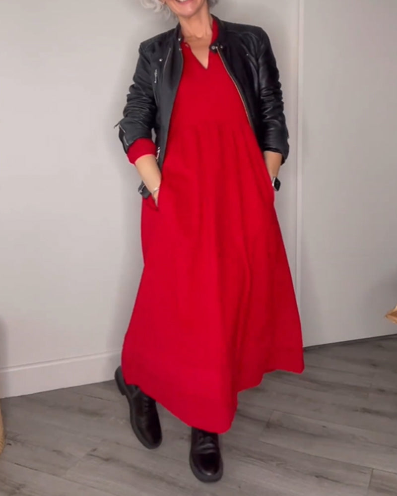 AD | Elegant lång Alana-klänning med fickor