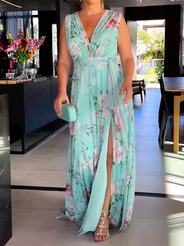 AD | Blommig maxiklänning med slits