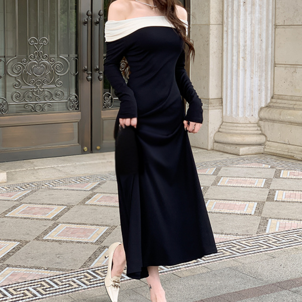AD | Lyxig off-the-shoulder klänning för kvinnor