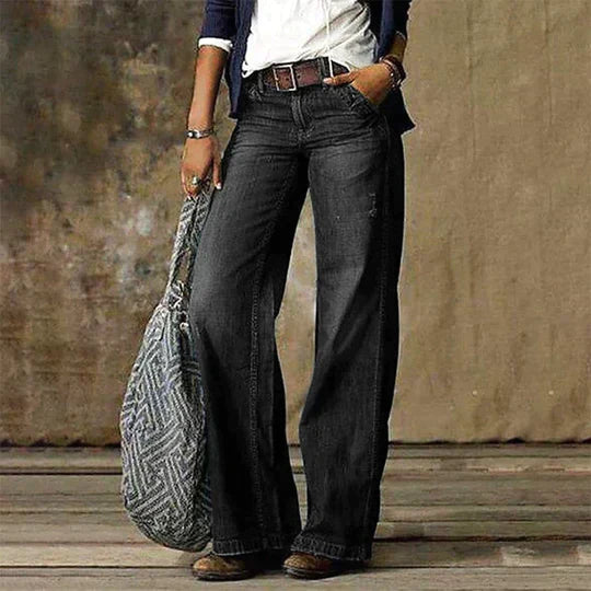 AD | Vintage denimjeans med vida ben och hög midja