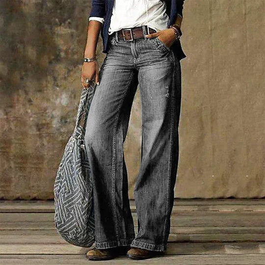 AD | Vintage denimjeans med vida ben och hög midja