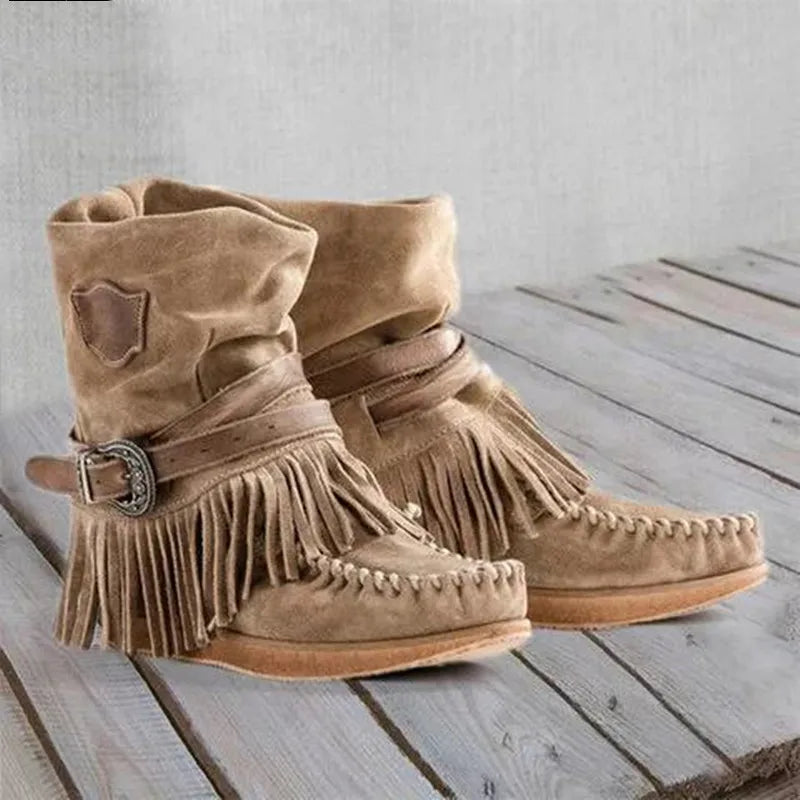 AD | Boho moccasinboots med fransar