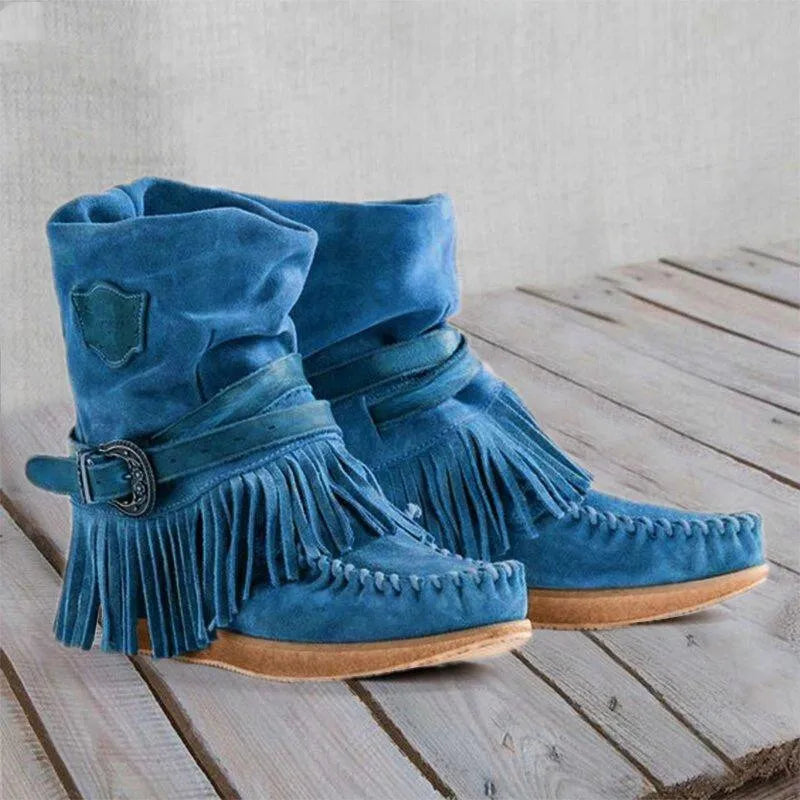 AD | Boho moccasinboots med fransar