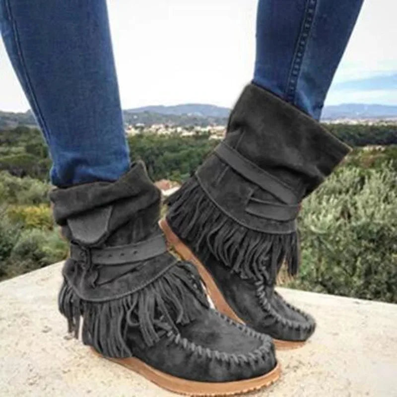 AD | Boho moccasinboots med fransar