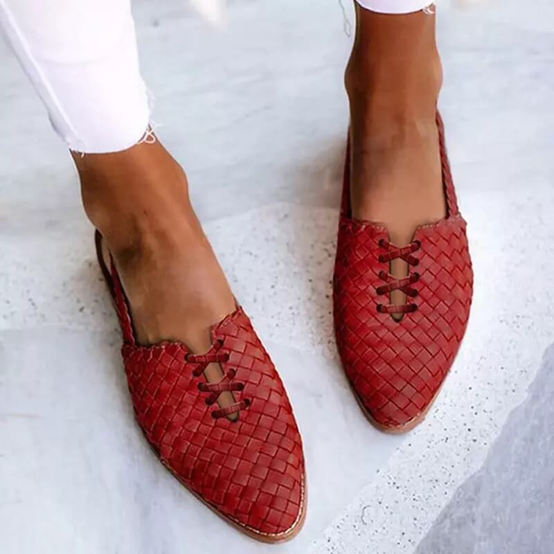 AD | Slip-on-flats i vävt material