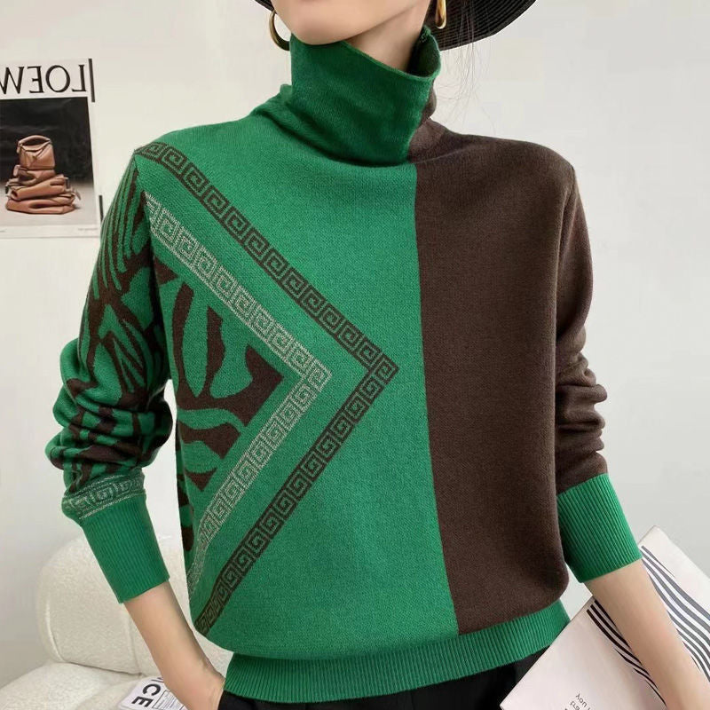 AD | Chic turtle-neck tröja med geometriskt mönster