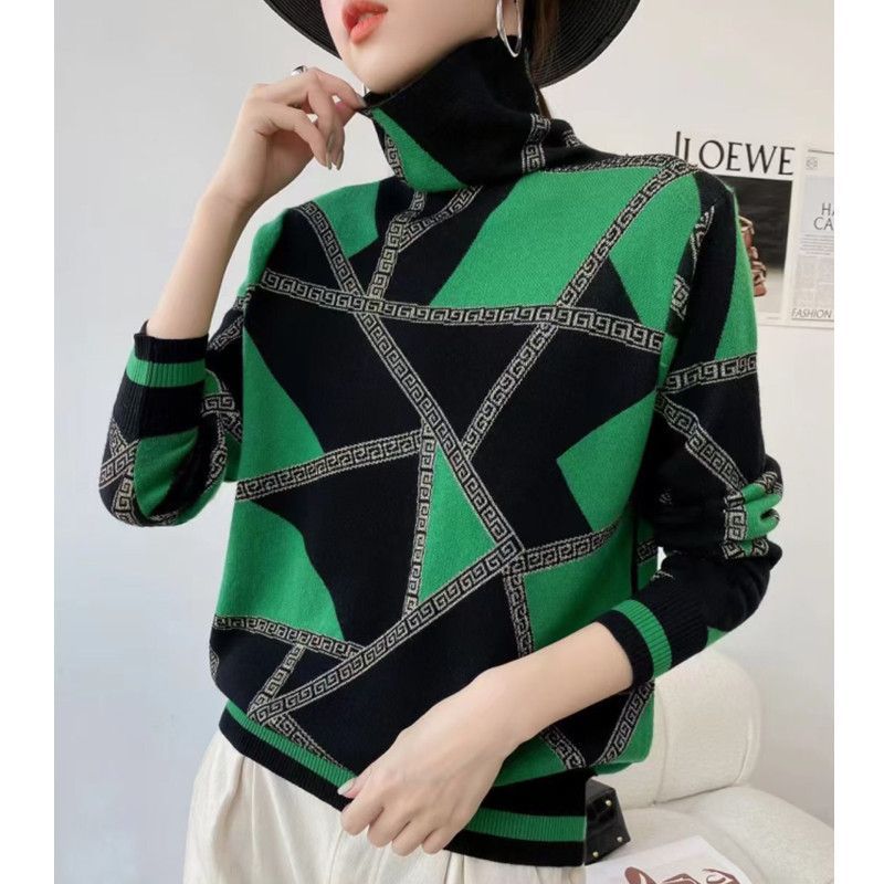 AD | Chic turtle-neck tröja med geometriskt mönster