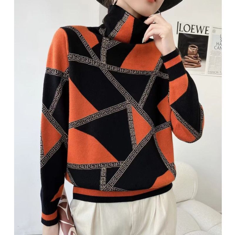 AD | Chic turtle-neck tröja med geometriskt mönster