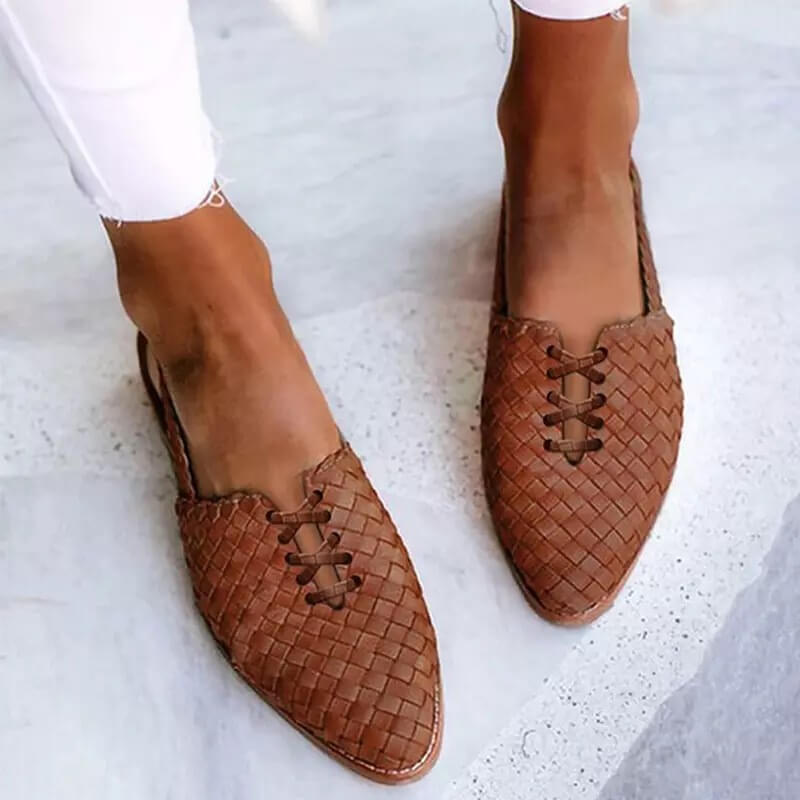 AD | Slip-on-flats i vävt material