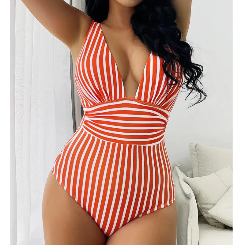 AD | Sommar Sexig randig one-piece