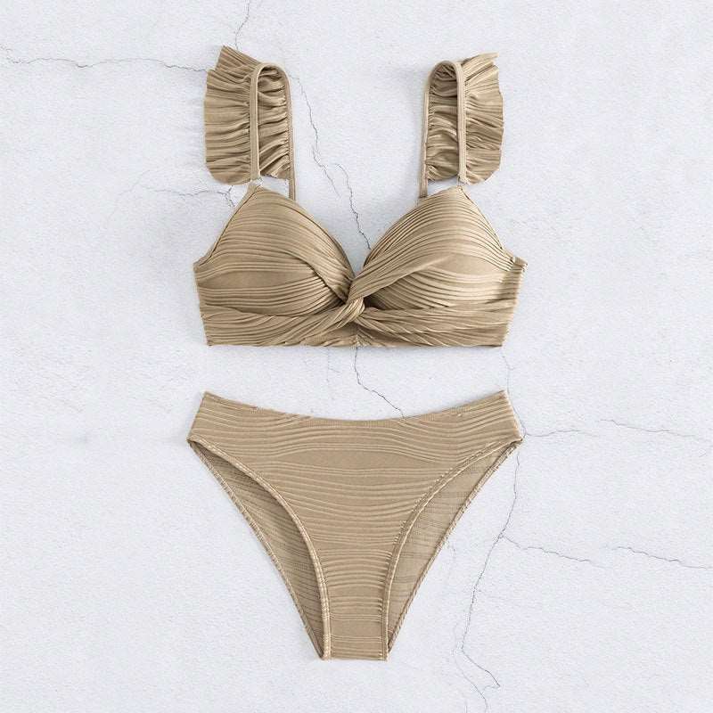 AD | Enfärgad bikini med volanger för dam i 2 färger S-XL