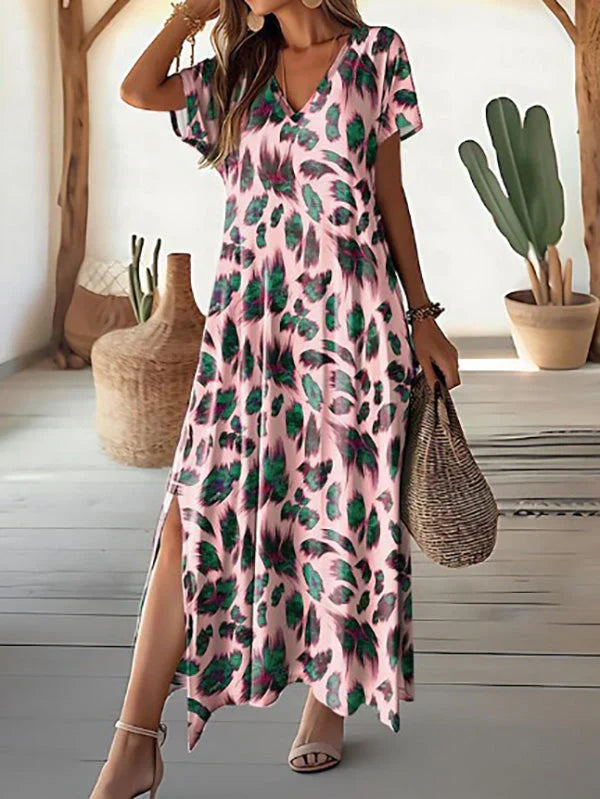 AD | Fashionabel långklänning med sommartryck