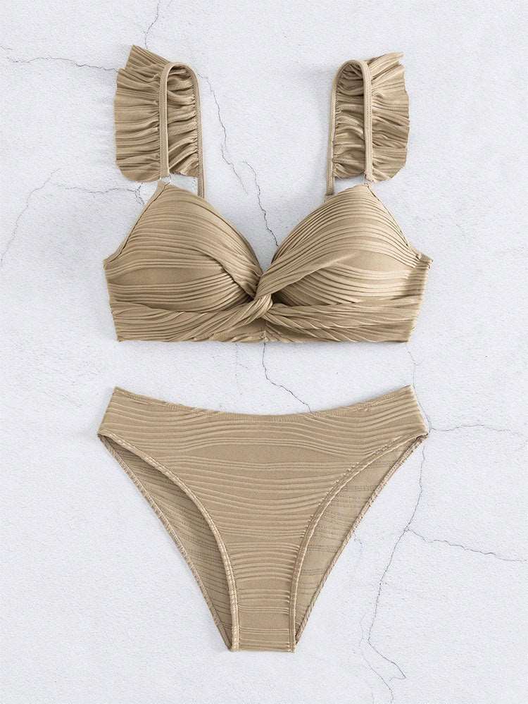 AD | Enfärgad bikini med volanger för dam i 2 färger S-XL