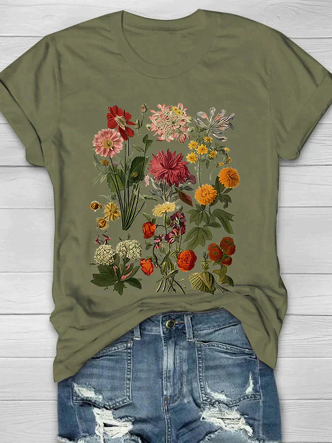 AD | Casual T-shirt med blommigt mönster