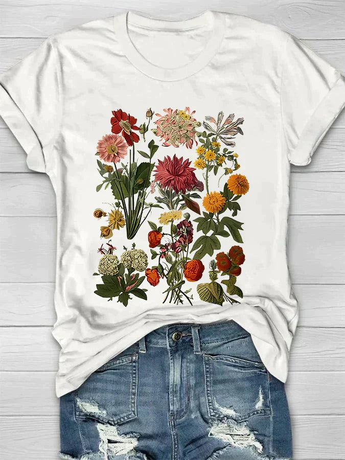 AD | Casual T-shirt med blommigt mönster