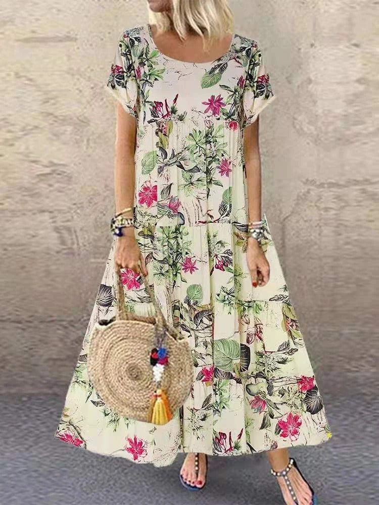 AD - Boho chic blommig maxiklänning