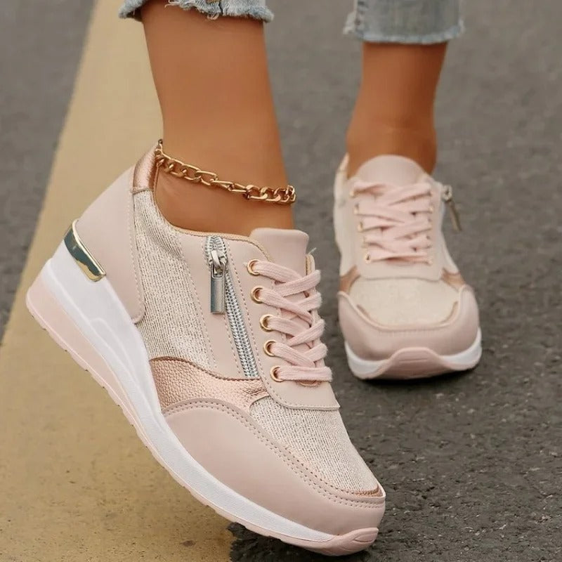 AD | Sneakers i metall med dragkedja
