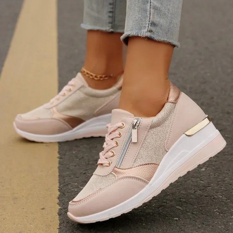 AD | Sneakers i metall med dragkedja