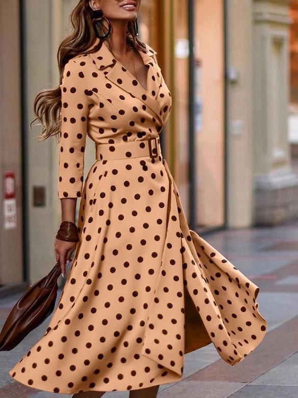 AD | Polka Dot Temperament Långärmad klänning