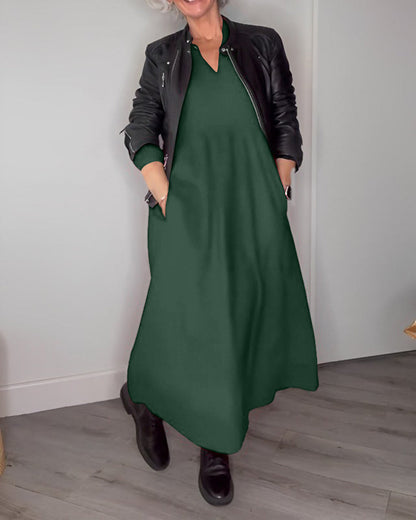AD | Elegant lång Alana-klänning med fickor