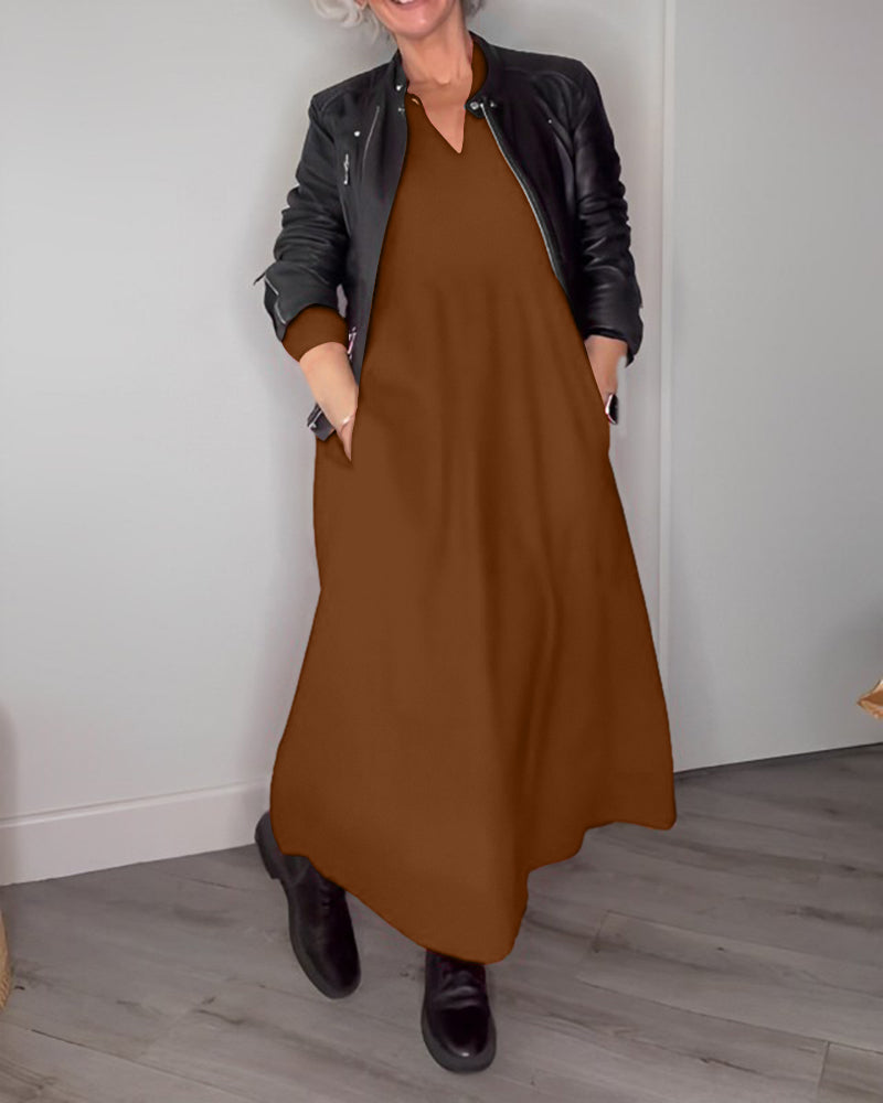 AD | Elegant lång Alana-klänning med fickor