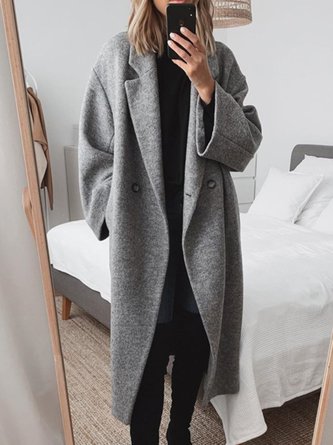 AD | Lång oversized kappa i ullblandning