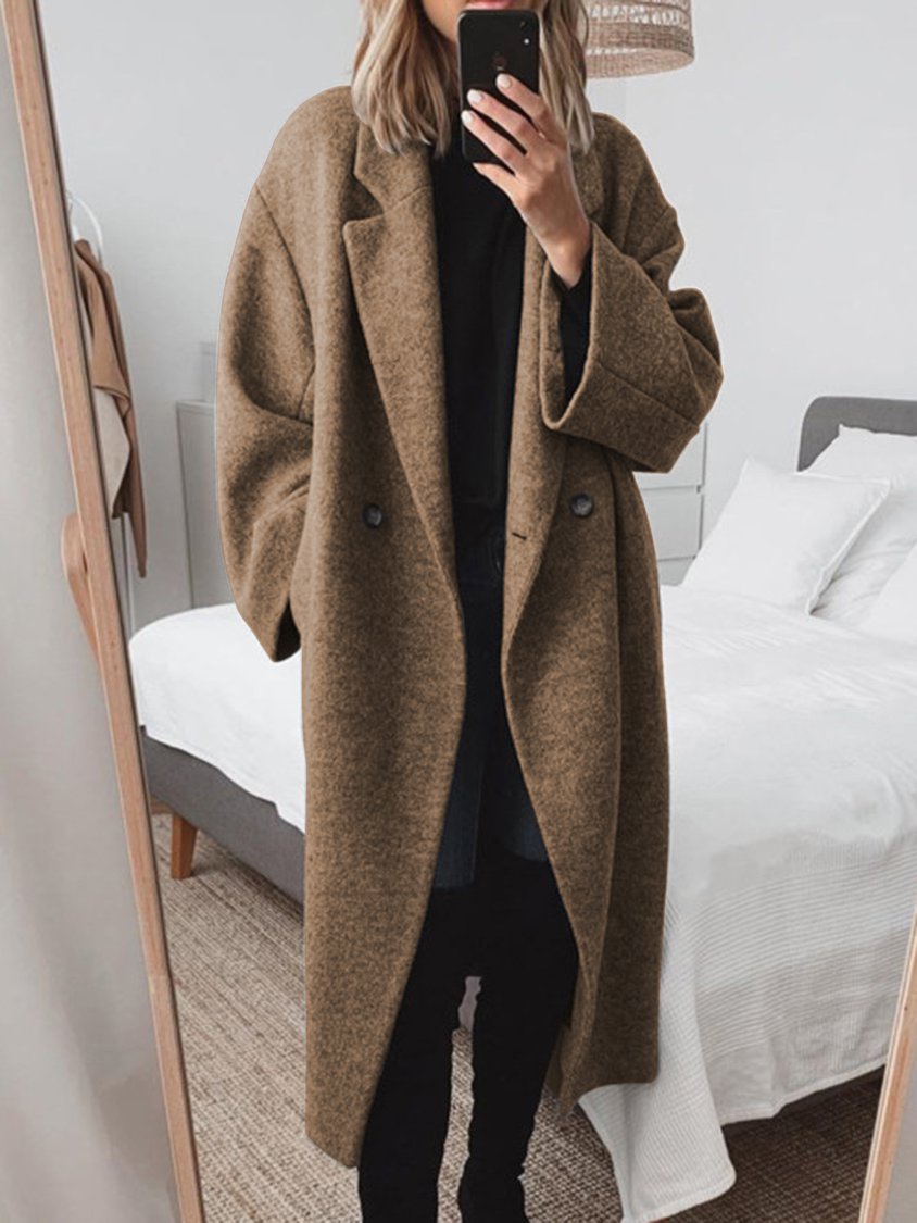 AD | Lång oversized kappa i ullblandning