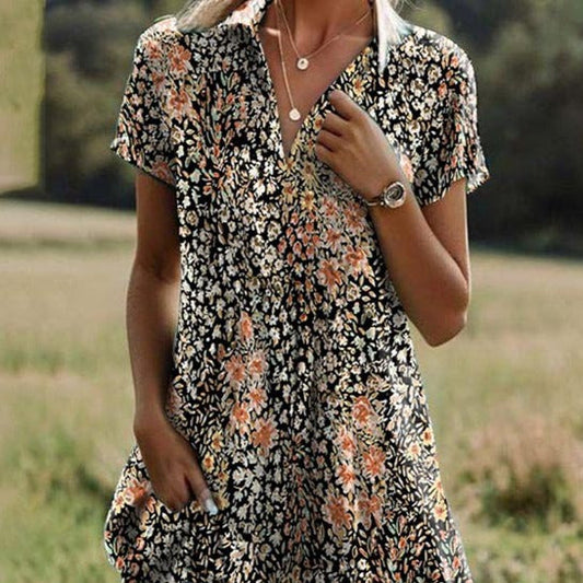 AD - Blommig vintageklänning