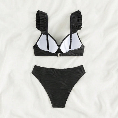 AD | Enfärgad bikini med volanger för dam i 2 färger S-XL