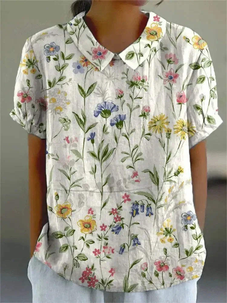 AD | Blus med blommigt tryck för kvinnor