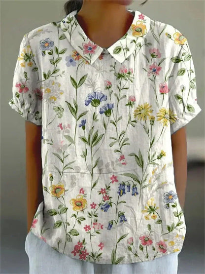 AD | Blus med blommigt tryck för kvinnor