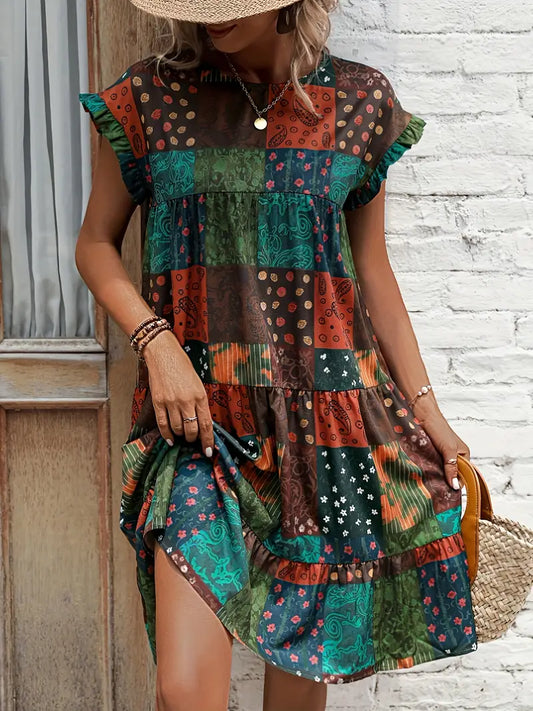 AD | Patchworkklänning i bohemisk stil
