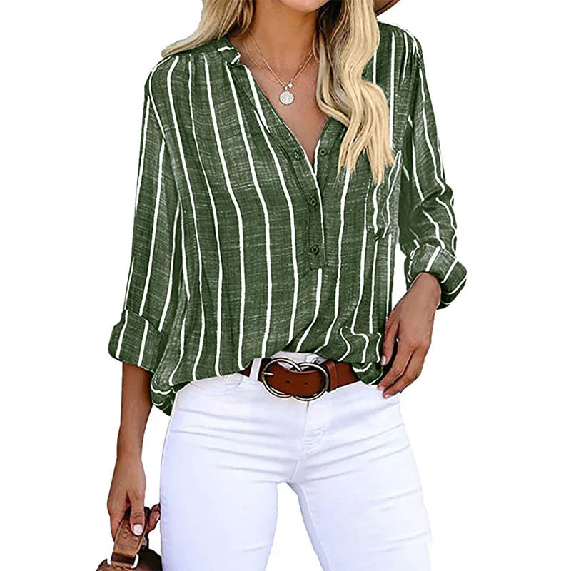 AD | Vintage och randig blus med knappar