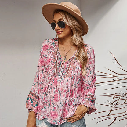 AD | Fashionabel boho blus med lång ärm