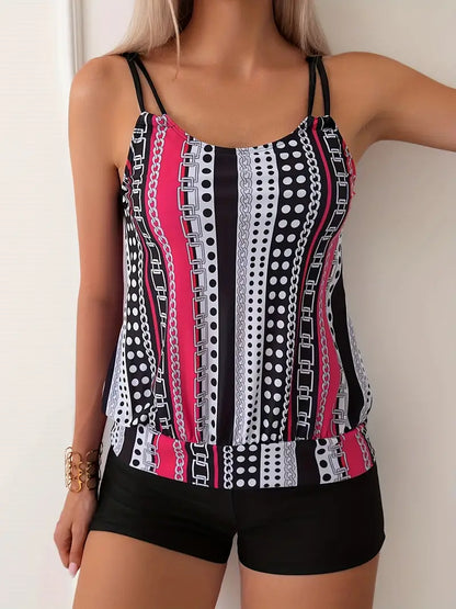 AD | Randig tankini med tryck